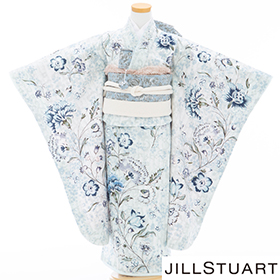 七五三　着物　７歳　四つ身セット　320178　JILLSTUART ブルー地カーネーション柄 