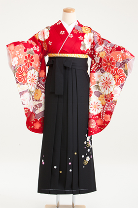 卒業式 袴  from Kyoto 赤色　黒